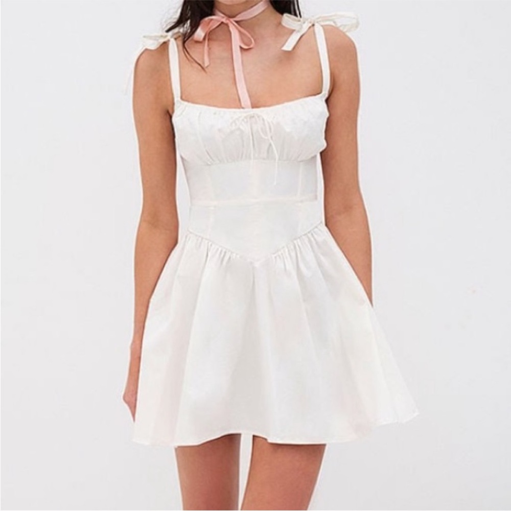 NWT For Love And Lemons Jessie Mini Dress Small White